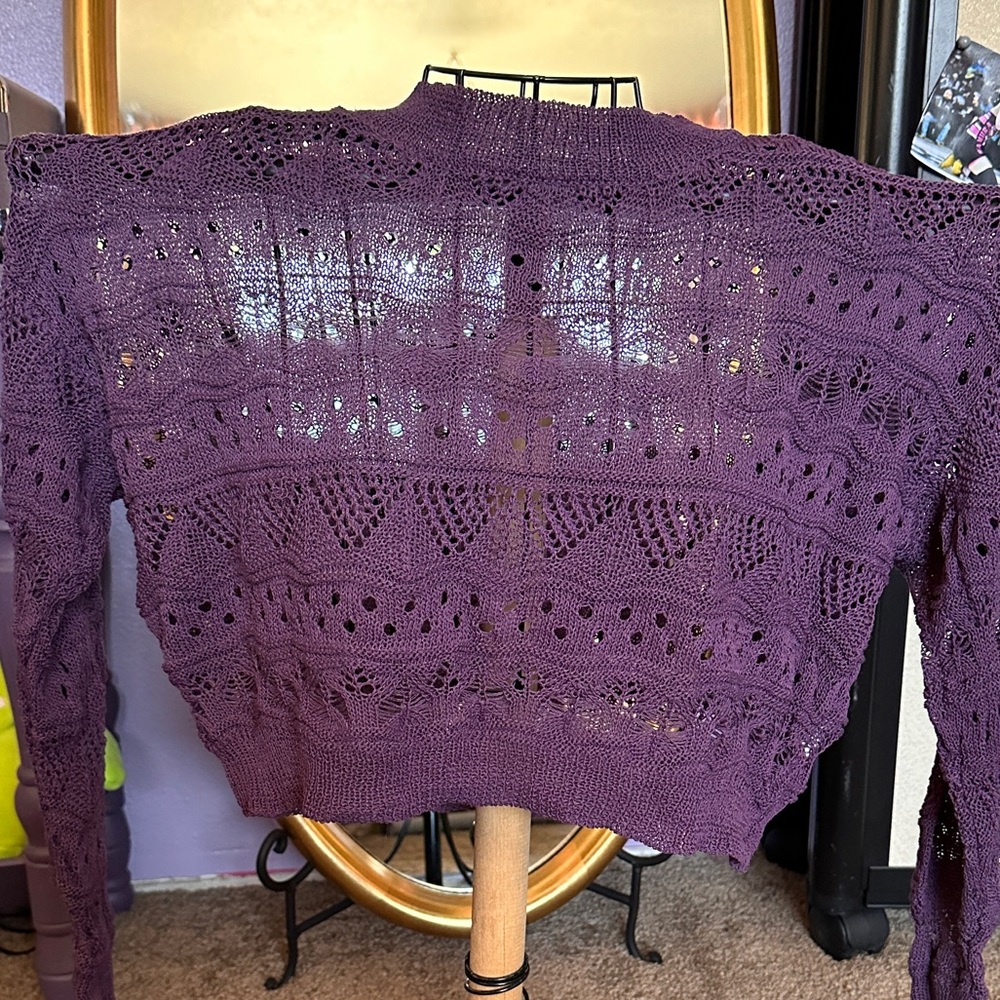 knitted purple long sleeve